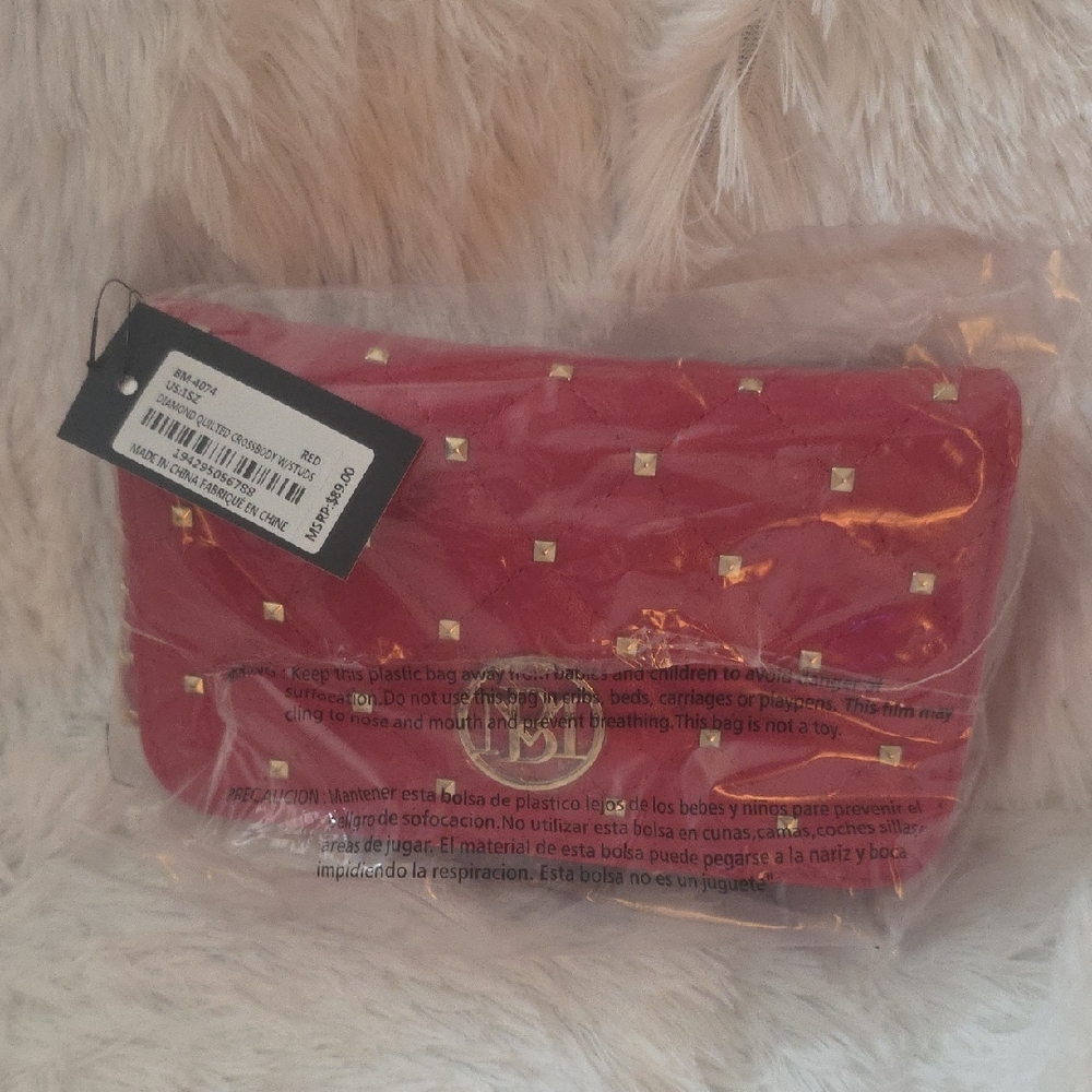 Badgley Mischka Stylish Red Quilted Women's Bag